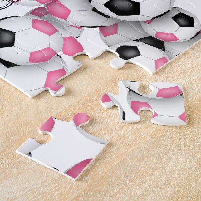Flickor personlig rosa svarta fotboll pussel (Sidan)