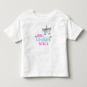 Flickor, Personlig, vattenfärg Unicorn Big Cousin T Shirt