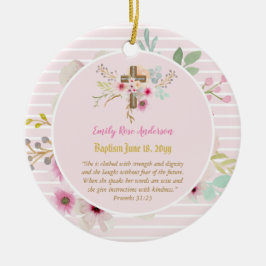 Flickor PHOTO Baptism Christening Gift Proverb 31: Julgransprydnad Keramik