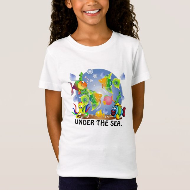 flickor pojkefiskt-shirt. tee (Framsida)