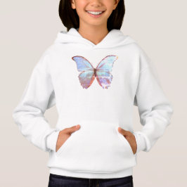 Flickor Pullover Hoodie Antique Blue Butterfly T Shirt