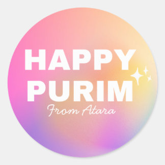 Flickor Purim-etikett Runt Klistermärke
