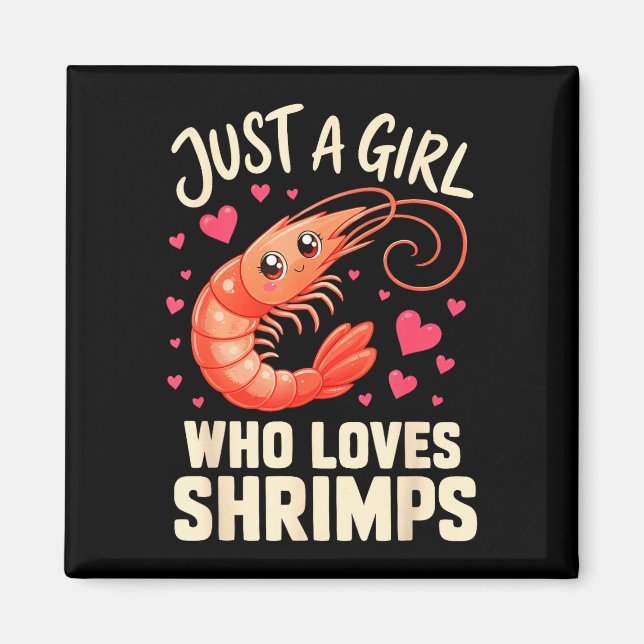 Flickor räkor cajun seafood  magnet (Framsidan)