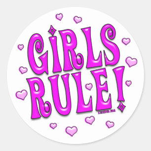 Flickor, regel! Stickers Runt Klistermärke