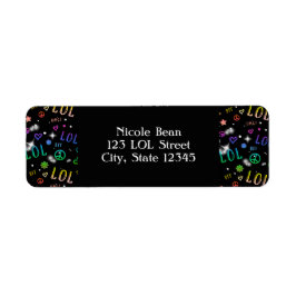 Flickor Regnbåge LOL Födelsedagsfest Adressetikett Returadress Etikett