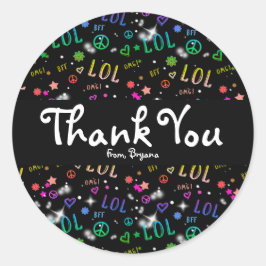 Flickor Regnbåge LOL Födelsedagsfest Gåvor Klister Runt Klistermärke