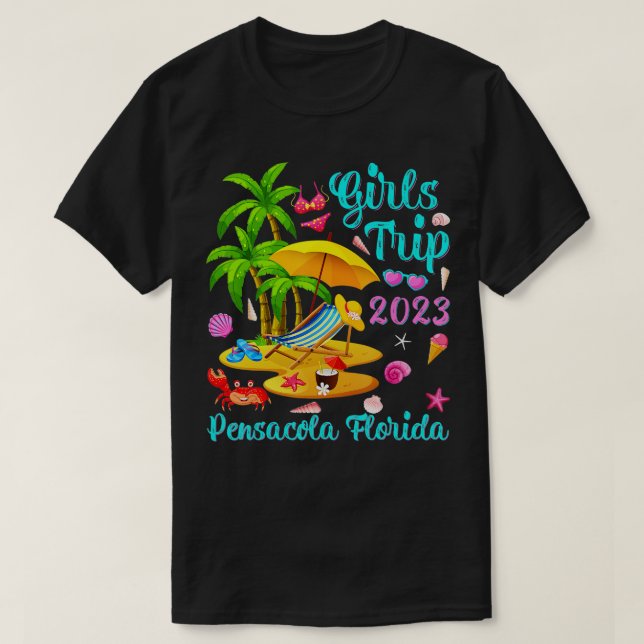 Flickor Resa 2023 Beach Vacation Pensacola Florida T Shirt (Design framsida)