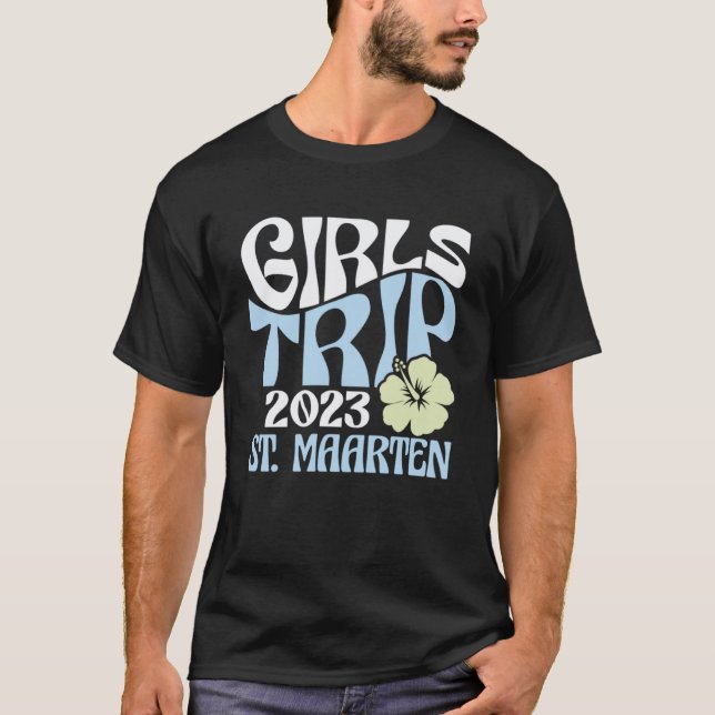 Flickor Resa 2023 Sint Maarten Beach Destination R T Shirt (Framsida)