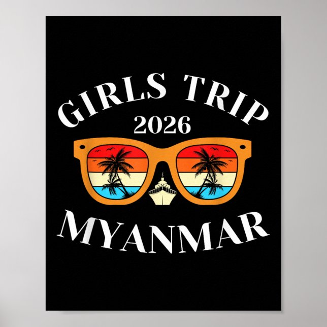 Flickor Resa 2026 Myanmar Påsklov 2026 Cruise V Poster (Framsidan)