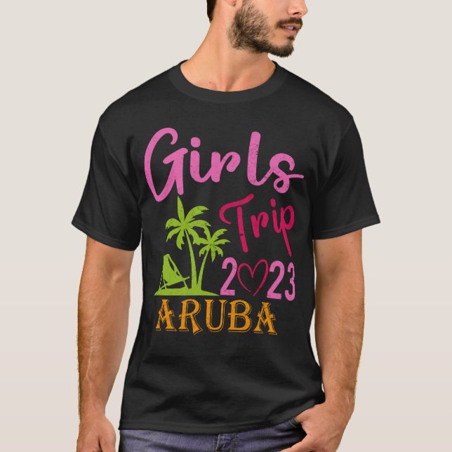 Flickor Resa Aruba 2023 för Helg-födelsedagen T Shirt (Framsida)