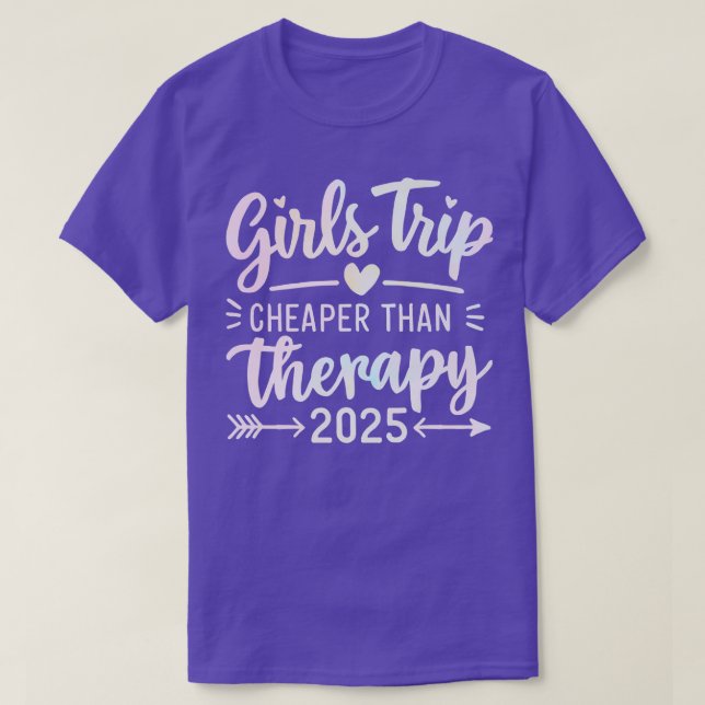 Flickor Resa billigare än terapi 2025 T Shirt (Design framsida)