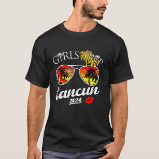 Flickor Resa Cancun 2024 Beach Womens Helg Birthd T Shirt