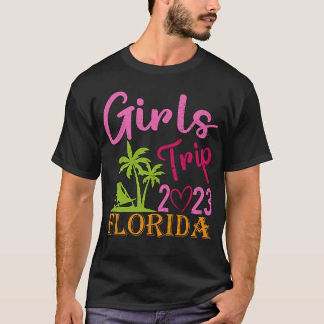 Flickor Resa Florida 2023 Girls Helg Sommarbuss T Shirt (Framsida)