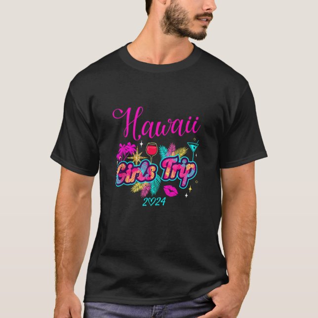 Flickor Resa Hawaii 2024 Aloha Beach Vacation Birt T Shirt (Framsida)