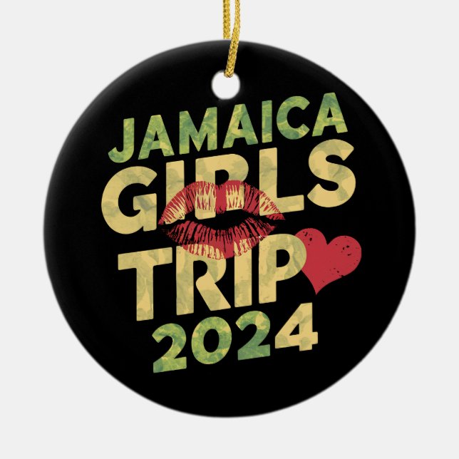 Flickor Resa Jamaica 2024 Helg sommaruppehåll Julgransprydnad Keramik (Framsidan)