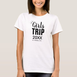 Flickor Resa med Krona, År och Namn T Shirt
