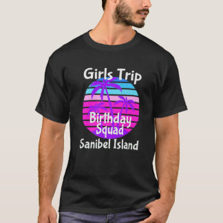 Flickor Resa Sanibel Island Birthday Girl Squad Go T Shirt