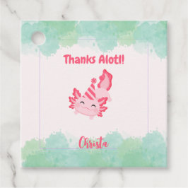 Flickor Rosa Axolotl 1:a födelsedagen Party Gåvor Etiketter