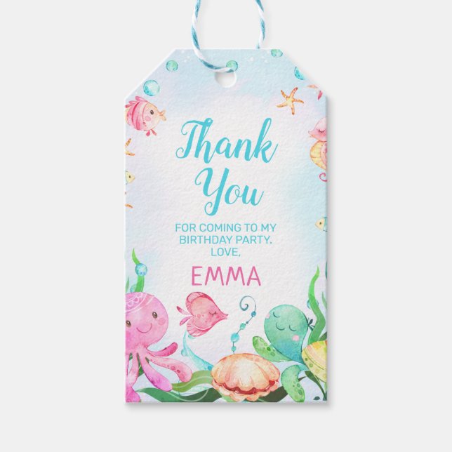 Flickor, Rosa Blue under Havsdagen Presentetikett (Framsidan)