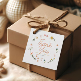 Flickor Rosa Boho WildblomBaby Shower Gåvor Etiketter