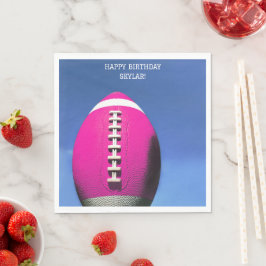 Flickor Rosa Football Födelsedagsfest papper Pappersservett