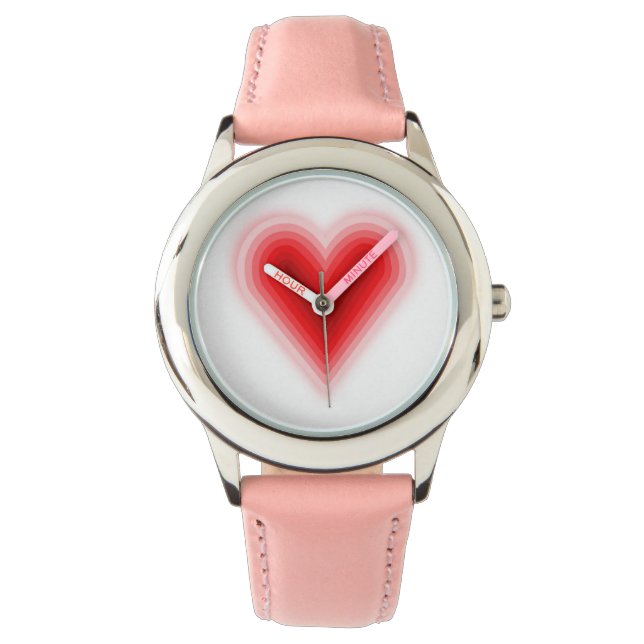 Flickor Rosa Heart Valentindagen Se Armbandsur (Framsida)