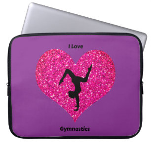 Flickor Rosa & Lila Kärlek Gymnastik Bärbar Dator Laptop Fodral