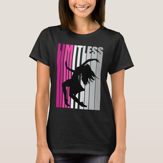 Flickor Rosa Limitless Dance Musical Dancer Retro  T Shirt (Framsida)