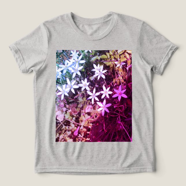 Flickor, Rosa och vit blomma T Shirt (Design Framsida)