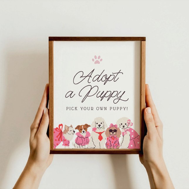 Flickor Rosa Puppy Birthday Anta ett marionettteck Poster (Skapare uppladdad)