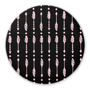 Flickor Rosa & Svarta Pilar Boho Chic Sängkammarin Knopp