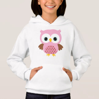 Flickor, Rosa Uggla Hoodie T Shirt