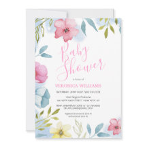 Flickor Rosa Vår Boho Watercolor Baby Shower