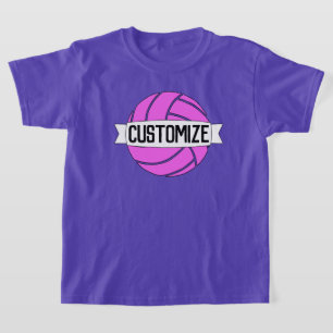 Flickor Rosa Volleyball Team, Player, nummer och F T Shirt