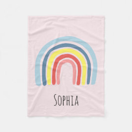 Flickor Rosa Whimsical Boho Rainbow och Namn Kids Fleecefilt