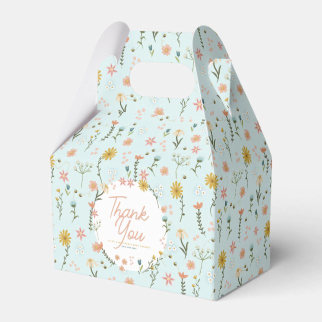 Flickor Rosa WildblomBaby Shower Presentaskar (Framsidan Sidan)