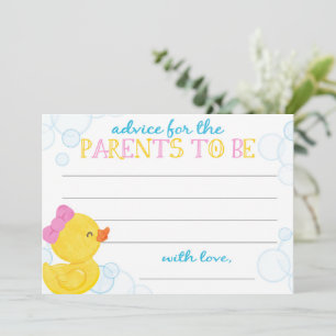 Flickor Rubber Anka Baby Advice for Parents Cards Rådkort