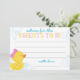 Flickor Rubber Anka Baby Advice for Parents Cards Rådkort