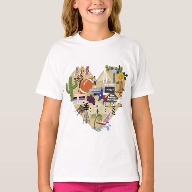 Flickor rufsar den Texas utslagsplatsen Tee Shirt (Framsida)