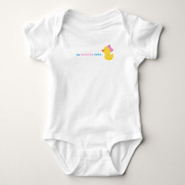 Flickor så Ducking Cute White Rubber Anka Kids T Shirt (Framsida)