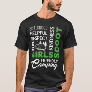 Flickor scout Camping Shirt, tjejvacation-gåvor T Shirt