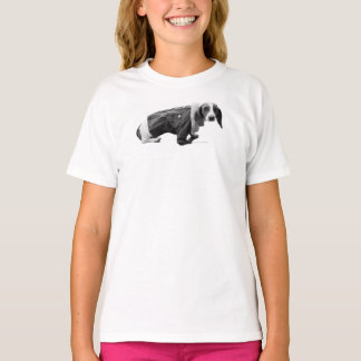Flickor" "Shelby in a Jean Jacka" Dachshund T-shir T Shirt