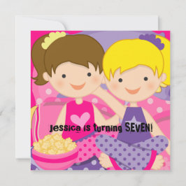 Flickor - slumber Party födelsedagsinbjudan Inbjudningar