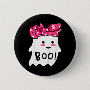 Flickor Småbarn Glad Halloween Spöke Med Bandana S Knapp