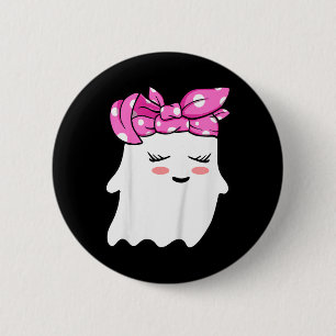Flickor Småbarn Happy halloween Ghost med Bandana Knapp