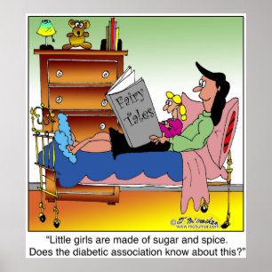 Flickor, socker, spis och diabetes poster
