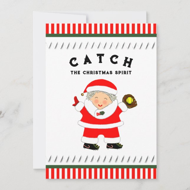 Flickor Softball-jul Julkort (Framsida)