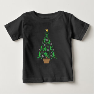 Flickor Softball Julgran T Shirt