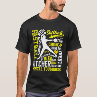 Flickor Softball Pitcher Best Traits Women Fast Pi T Shirt