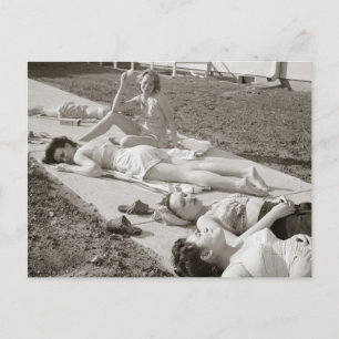 Flickor solbadar, 1943 vykort